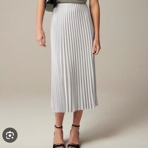 J. Crew Pleated Gwyneth Slip Skirt Silver Grey L